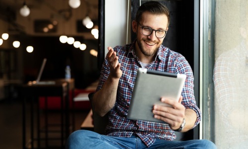 a man on his laptop